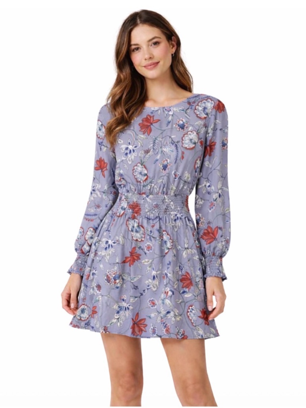 Parker Dress Floral Lilac Long Sleeve Small Bohemian